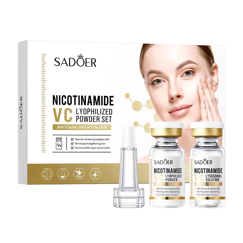 Face Serum Niacinamide Whitening Freeze-Dried Podwer Set Shrink Pores Hydrating Brighten Anti-Aging anti Wrinkle Skin Care