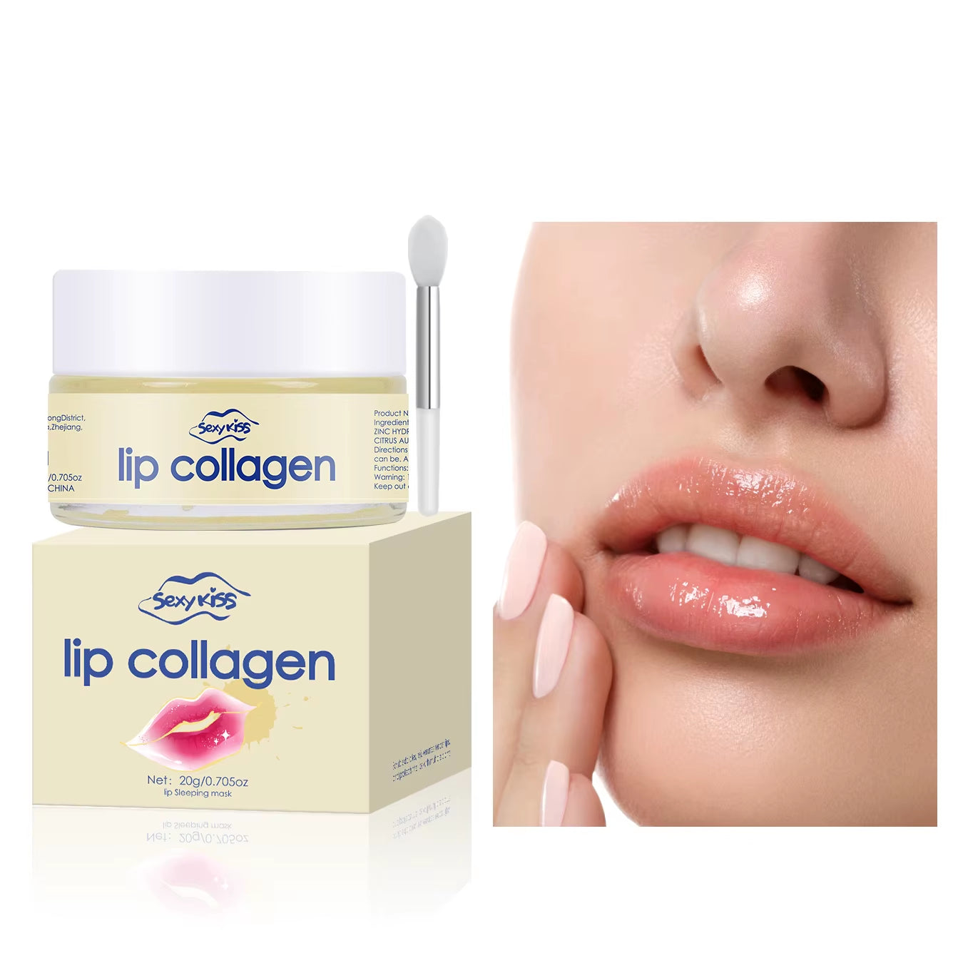 Hyaluronic Acid Collagen Sleep Lip Mask 20G Deep Hydration Lasting Moisturizing Exfoliation Day and Night Can Be Given as a Gift