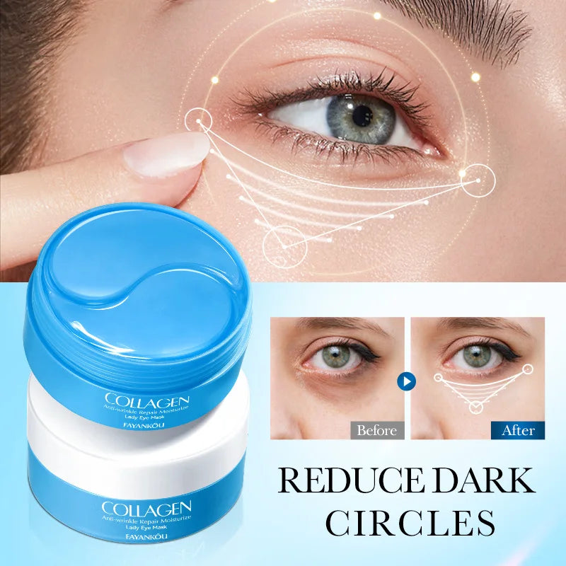 60Pcs/Box Crystal Collagen Eye Mask anti Dark Circles Remove Eye Bags Firming Moisturizing Eye Patches Gel Pads Eyes Skin Care