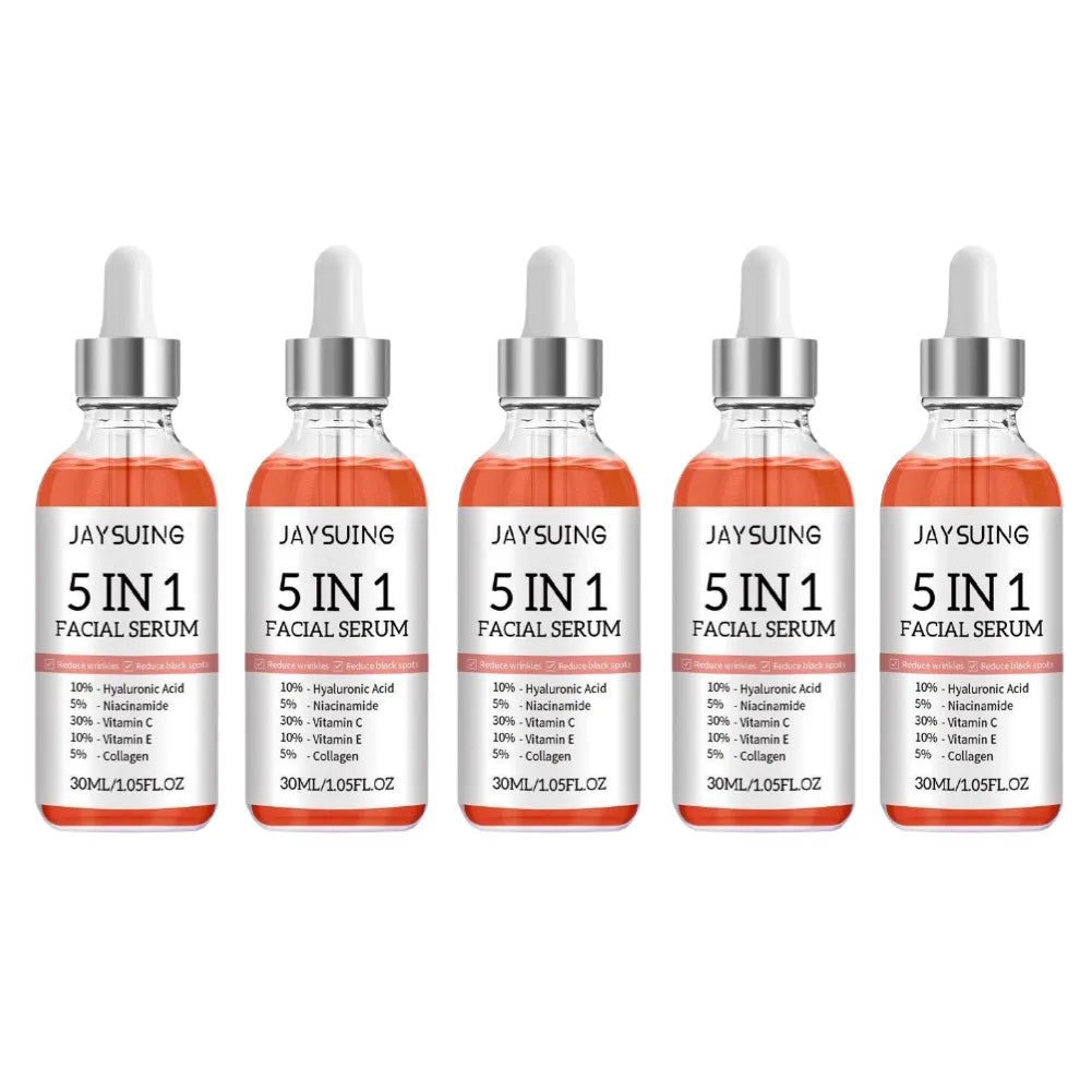 5 in 1 Hyaluronic Acid Face Serum Moisturizing Vitamin C Collagen Lightning Facial Serum Shrink Pores Skin Care