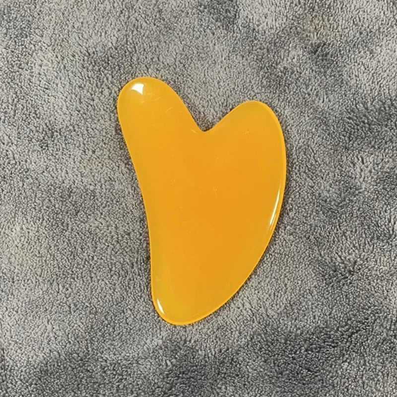 1Pc Heart Shape SPA Massage Beeswax Gua Sha Scraping Massage Scraper Face Massager Acupuncture Guasha Board Massager for Face