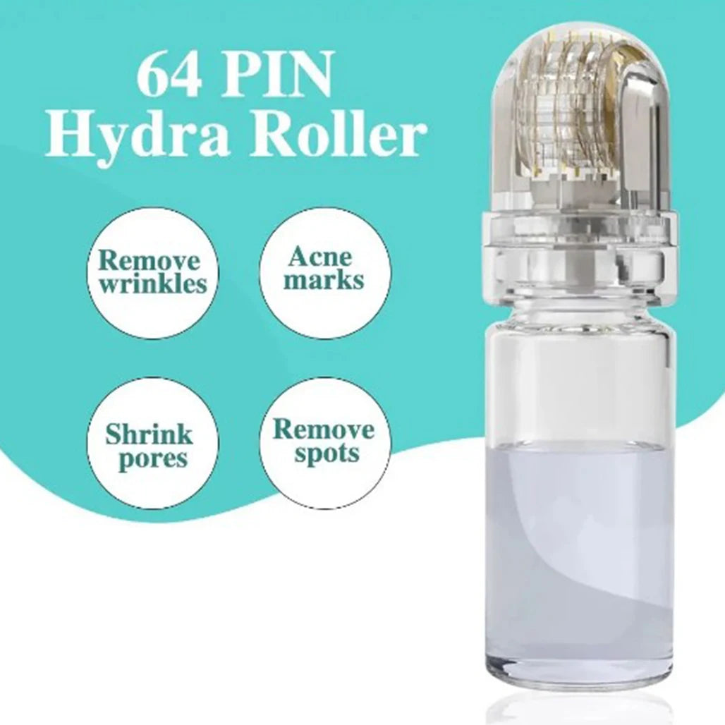 Hydra Roller 64Pins 20Pins 0.25MM Micro Titanium Needle Tips Derma Roller Skin Care anti Aging Whitening Bottle Roller Reusable