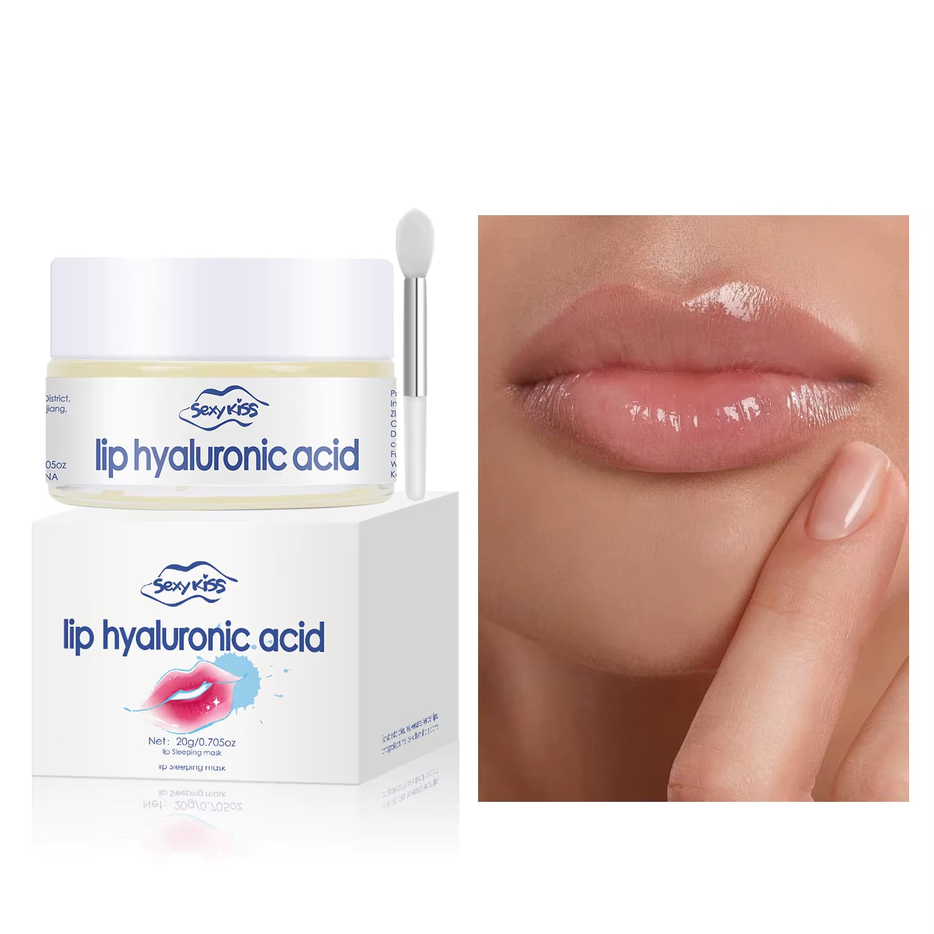 Hyaluronic Acid Collagen Sleep Lip Mask 20G Deep Hydration Lasting Moisturizing Exfoliation Day and Night Can Be Given as a Gift